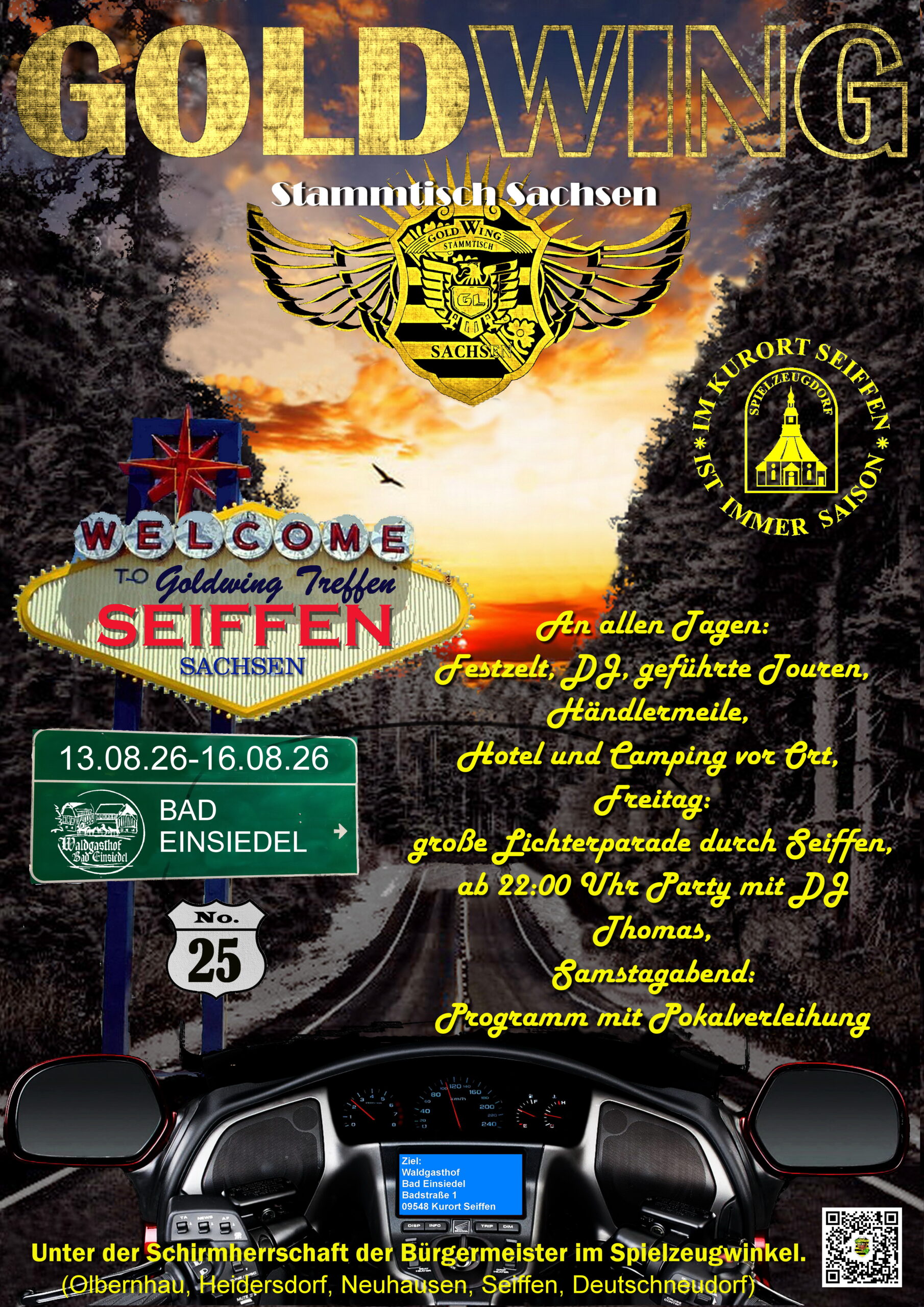 Lichterfahrt zum 25. Goldwingtreffen